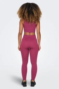 Leggings com nervuras de cintura alta sem costura