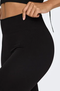 Leggings compridas elásticas caneladas