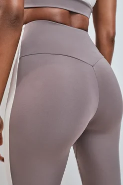Leggings compridos 4D STRETCH contraste marrom