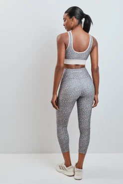 Leggings crop 4D STRETCH estampado manchas marrom