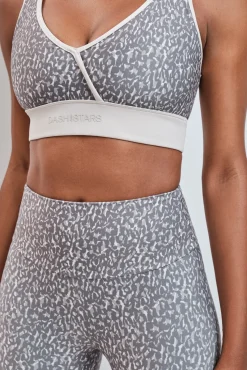 Leggings crop 4D STRETCH estampado manchas marrom