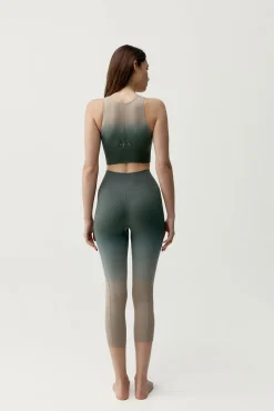 Leggings desportivos Dione verde e bege