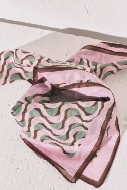 Lenço estampado geométrico em algodão