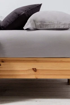 Lençol de baixo de linho algodão. Cama 180-200 cm.