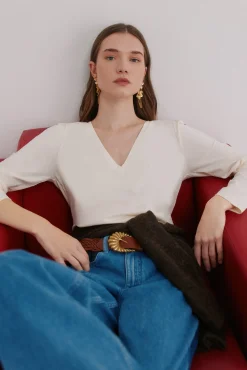 Mabel. T-shirt lavagem desbotada