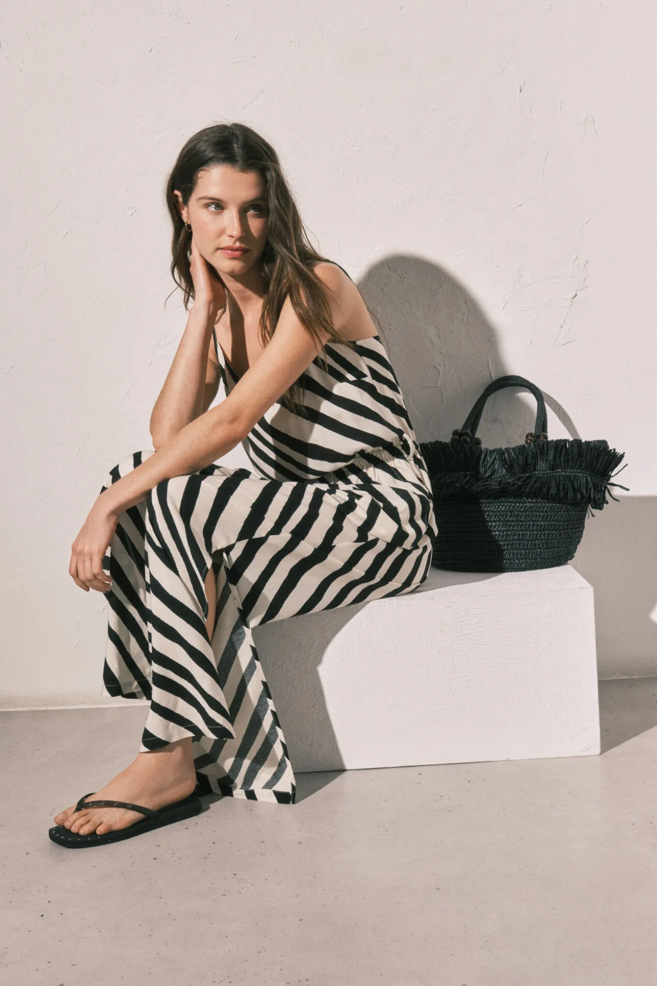 Macacão comprido estampado zebra