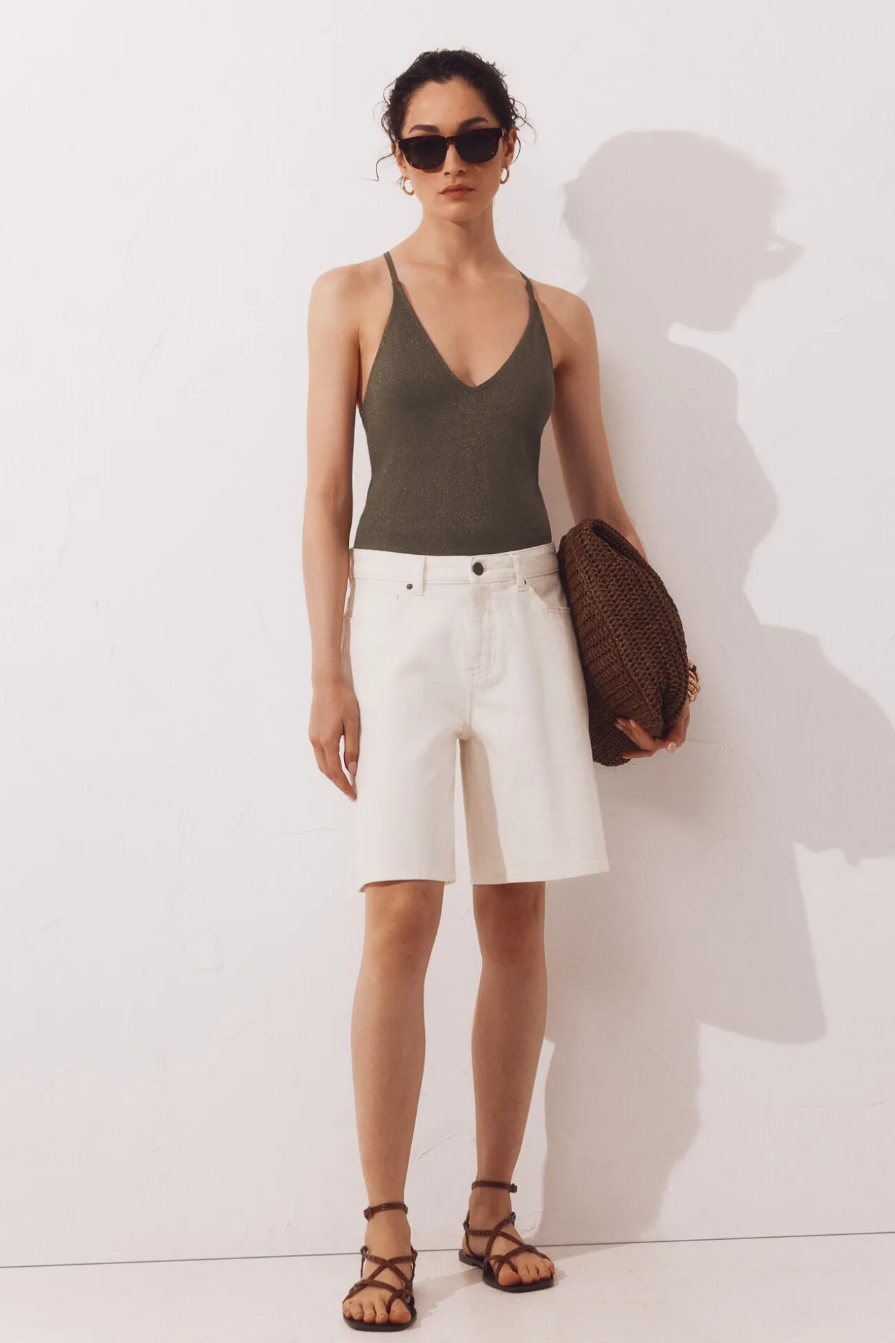 Maiô shapewear/moldador de tecido brilhante