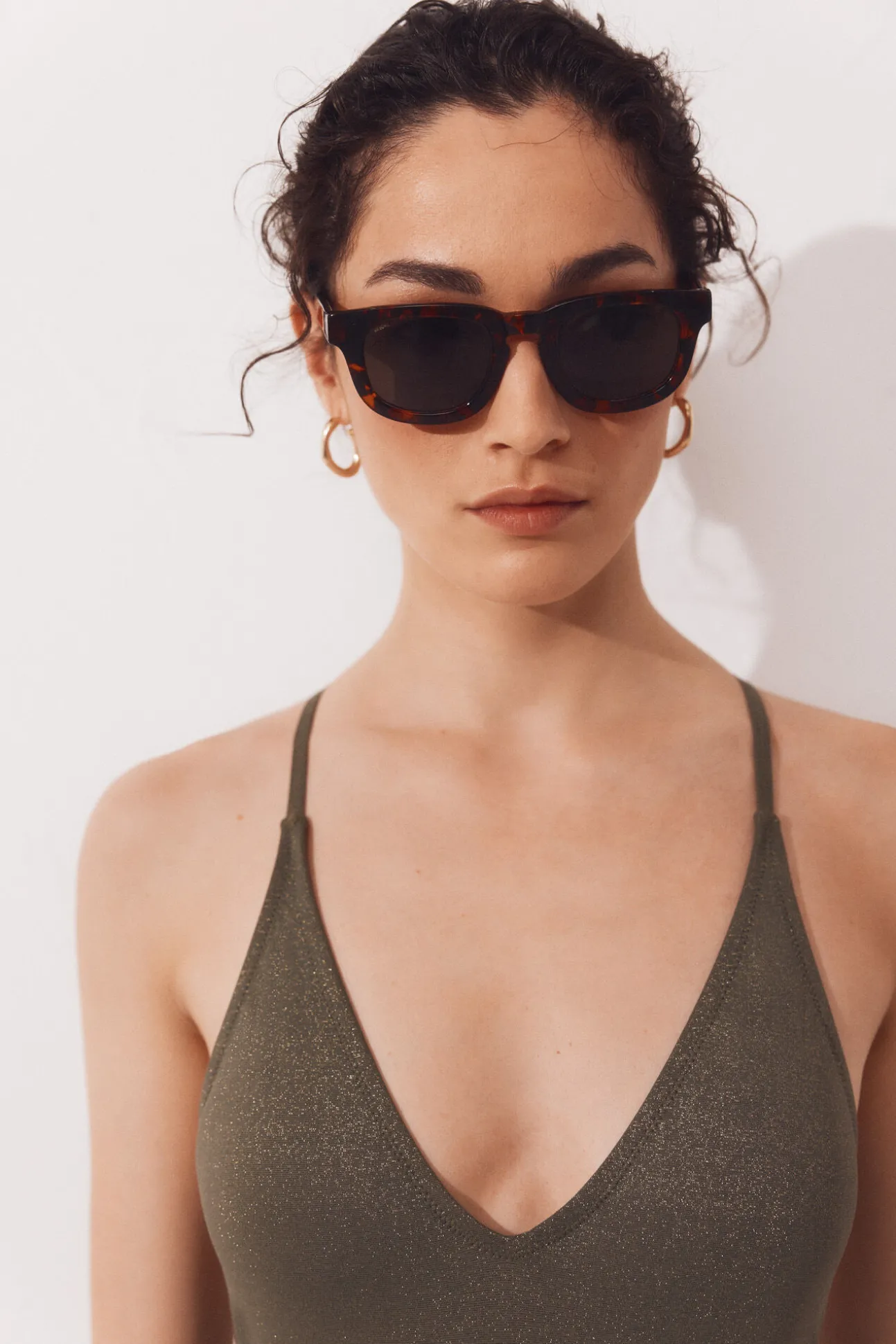Maiô shapewear/moldador de tecido brilhante