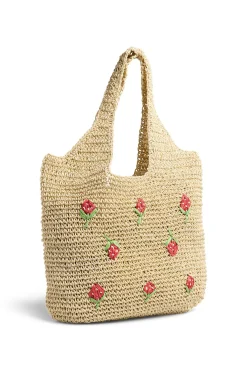 Mala shopper de palha de papel para praia