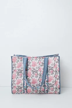 Mala tote bag de praia estampada com flores