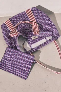 Mala tote bag de praia estampada às riscas