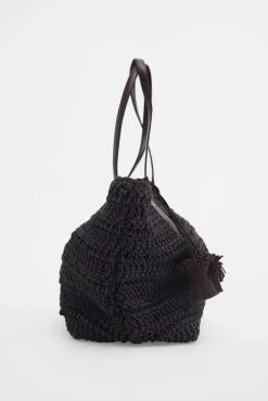 Mala tote bag em malha trançada