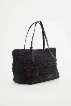 Mala tote bag em malha trançada