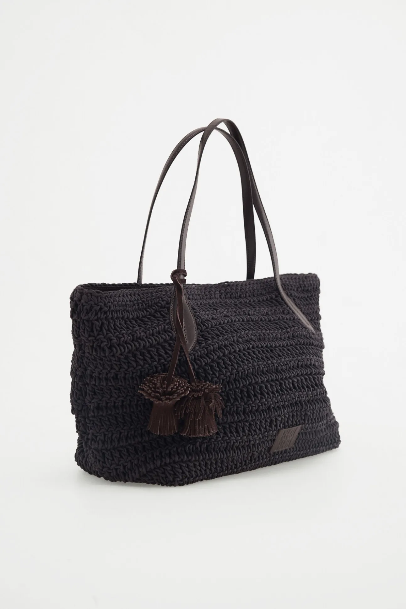 Mala tote bag em malha trançada