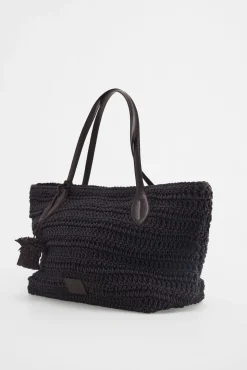 Mala tote bag em malha trançada