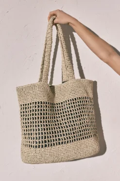 Mala tote grande em ráfia natural