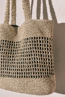 Mala tote grande em ráfia natural