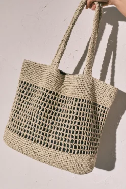 Mala tote grande em ráfia natural
