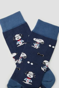 Meias altas Snoopy em algodão orgânico