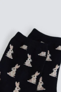 Meias compridas com estampado de coelhinhos