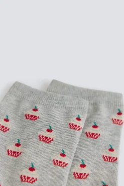 Meias compridas estampado cupcake