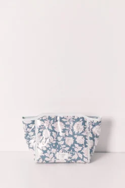 Nécessaire médio estampado floral azul