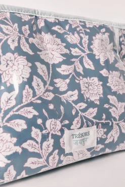 Nécessaire médio estampado floral azul
