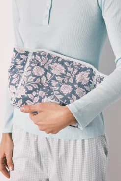 Nécessaire médio estampado floral azul