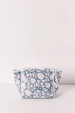 Nécessaire médio estampado floral azul