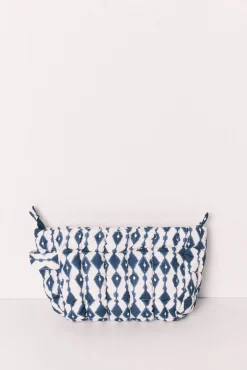 Necessaire acolchoado estampado azul