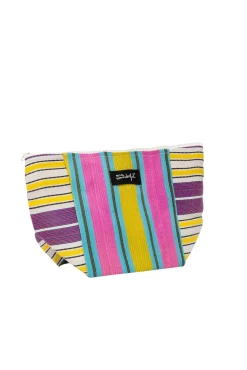 Necessaire bonita, muito alegre e colorida, com fecho-éclair - Yellow blue and purple