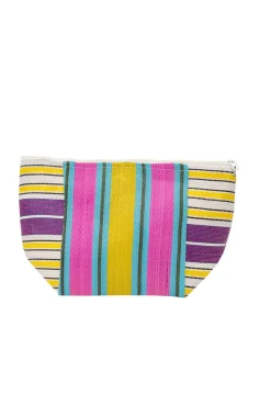 Necessaire bonita, muito alegre e colorida, com fecho-éclair - Yellow blue and purple