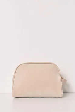 Necessaire grande com fecho-éclair duplo bege