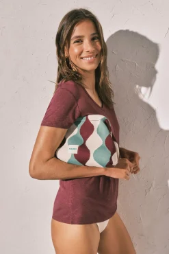 Necessaire grande em jacquard multicolor