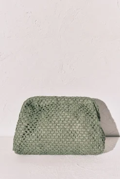 Necessaire grande em ráfia flor