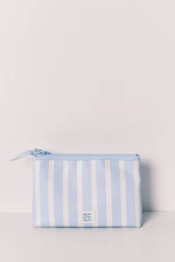 Necessaire média de riscas azul