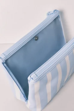 Necessaire média de riscas azul