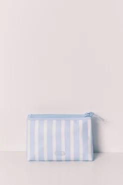 Necessaire média de riscas azul