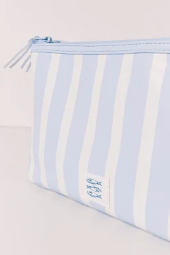 Necessaire média de riscas azul