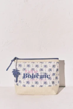 Necessaire média ráfia palmeiras