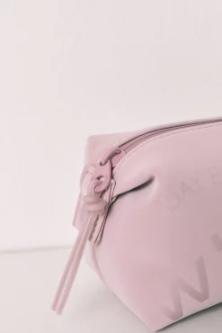Necessaire pequena com fecho-éclair rosa
