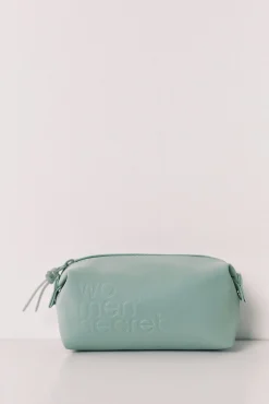 Necessaire pequena com fecho-éclair verde