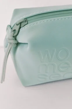 Necessaire pequena com fecho-éclair verde