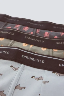 Pack 3 boxers animais marinhos
