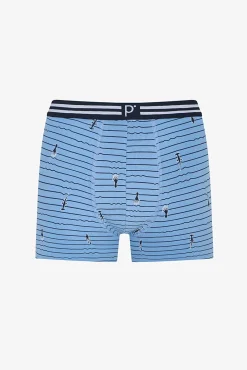 Pack 3 boxers estampados azul marinho e azul celeste