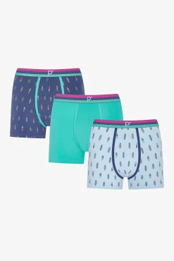 Pack 3 boxers estampados azul