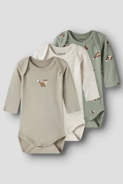 Pack de 3 bodies com estampado de raposa
