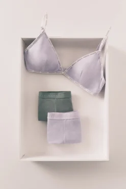 Pack 2 cuecas boxer em algodão lilás, verde