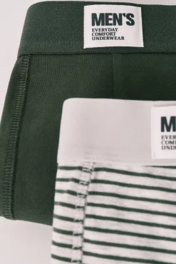 Pack 2 cuecas boxer verde e riscas