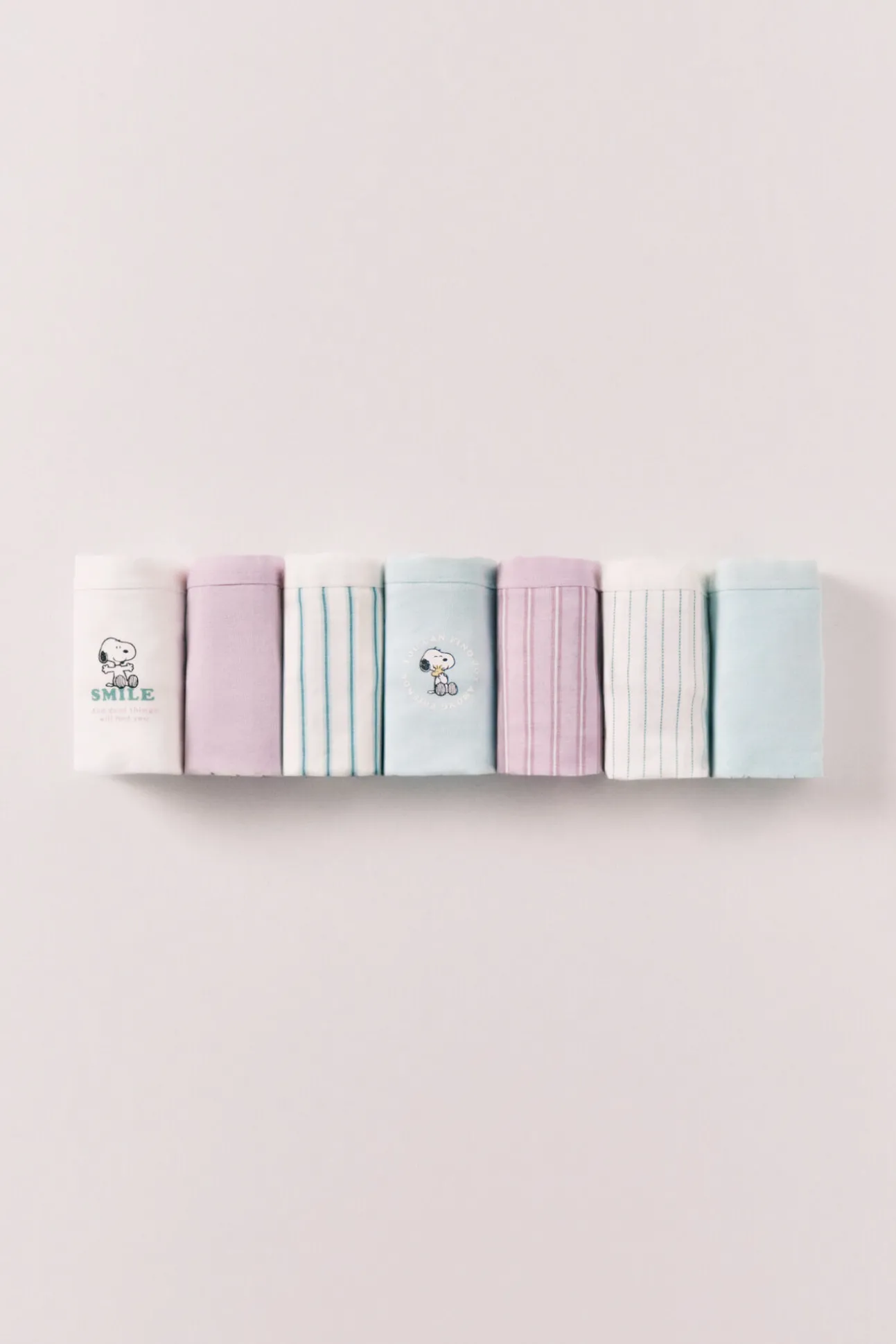 Pack 7 cuequinhas brasileiras em algodão estampado Snoopy